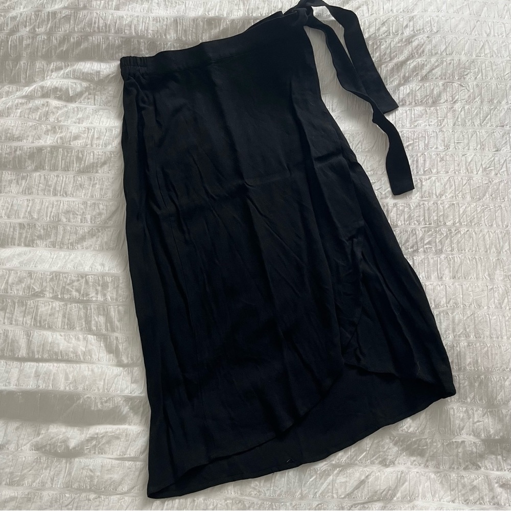 Elegant Black Wrap Skirt
